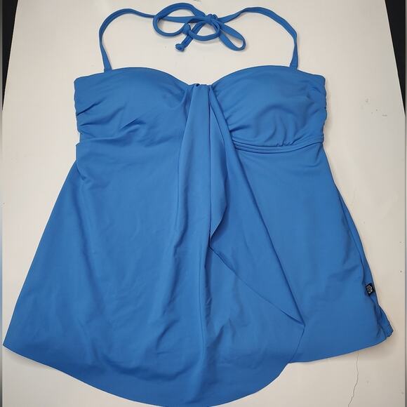 La Vie En Rose NWT True Love Bandeau Halter Tankini Top in Vivid Blue Size Small - Picture 1 of 11